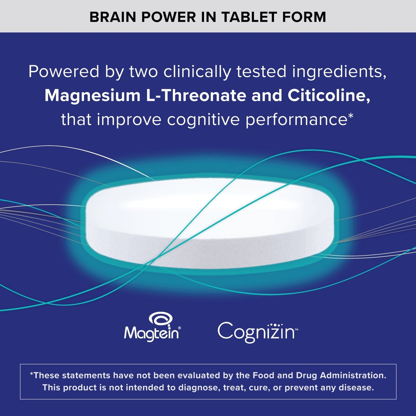 Brain Health Memory Plus, Magnesium L-Threonate & Citicoline, Clinically Tested Ingredients to Improve Memory, Focus, Attention and Productivity, 60 Count (Pack of 1)